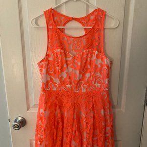 Neon lace cocktail dress
